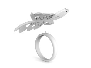 womens butterfly ring with diamonds 3D Принт Модель