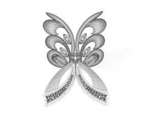 womens butterfly ring with diamonds 3D Принт Модель