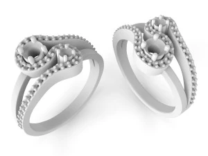 diamond and sapphire ring 3D Print Model