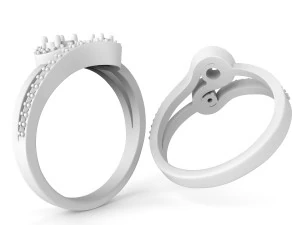 diamond and sapphire ring 3D Print Model