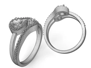 diamond and sapphire ring 3D Print Model