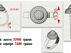 womens diamond ring stl 3D-Druckmodell