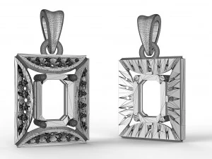 pendant with emerald and diamonds 3D Print Model