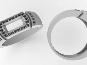 mens ring with ruby and diamonds 3D Print Model
