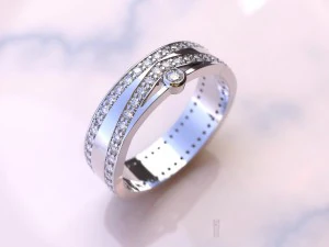 ring with diamonds 3D Print Model