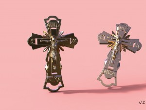 gold cross 3Dプリントモデル