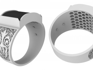 mens ring with stone 3D 打印模型