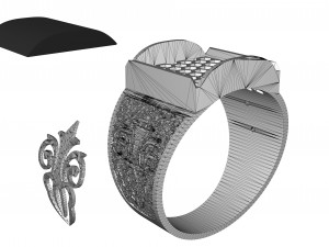mens ring with stone 3D 打印模型