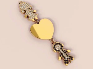 браслет хлопчик дівчинка з сердечком 3D Принт Модель