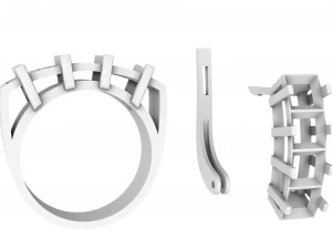 earrings and ring set with stones 3D Print Model