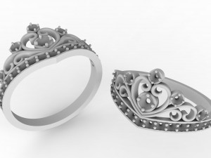 ring crown with stones Model Cetak 3D
