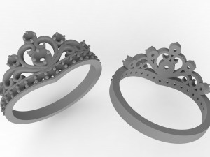 ring crown with stones Model Cetak 3D