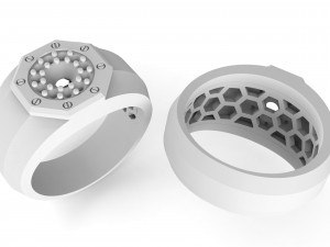 mens ring with stones 3D Print Model