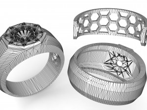 mens ring with stones 3D Print Model