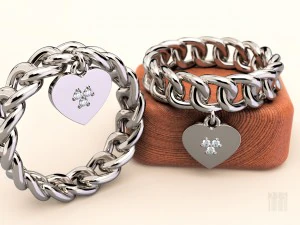 ring with heart and stones 3D Print Model