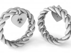 ring with heart and stones 3D Print Model