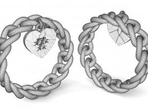 ring with heart and stones 3D Print Model