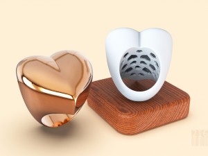 gold ring in the form of heart 3D Print Model