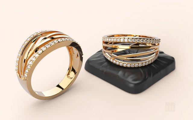 womens ring with stones 3D प्रिंट मॉडल .c4d .max .obj .3ds .fbx .stl .blend 