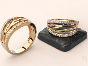womens ring with stones Model Cetak 3D