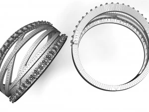 womens ring with stones 3D Print Model