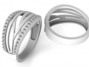 womens ring with stones 3D Print Model