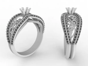 gold ring with stones 3D Print Model