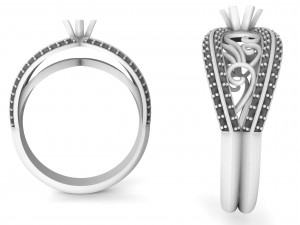 gold ring with stones Modelo de Impressão 3D