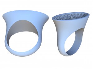 gold ring with stones and pearls 3D Print Model