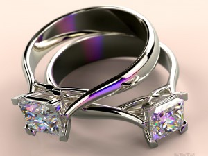 gold ring with diamond 3D Print Model
