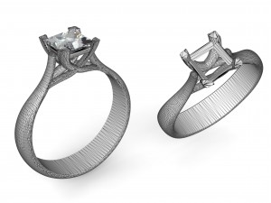 gold ring with diamond 3Dプリントモデル