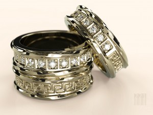 ring with patterns and diamonds 3D प्रिंट मॉडल