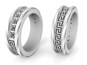 ring with patterns and diamonds 3D Принт Модель