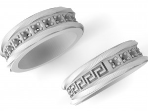 ring with patterns and diamonds 3D Принт Модель
