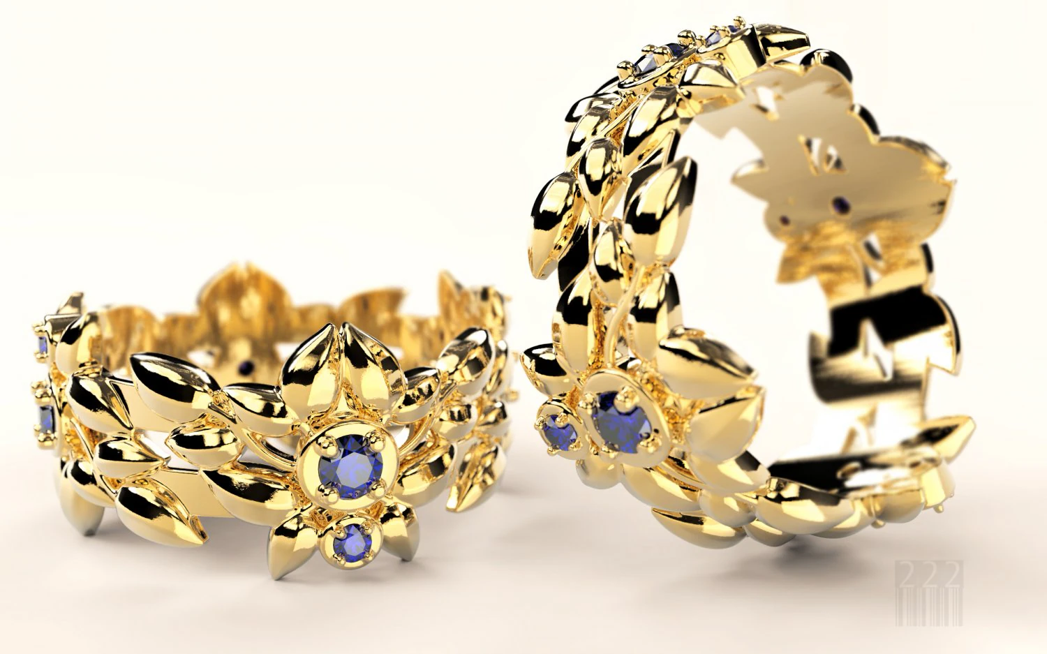 gold ring with stones 3D Print Model .c4d .max .obj .3ds .fbx .stl .blend 
