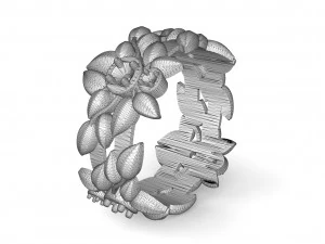 gold ring with stones 3D Print Model