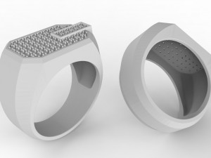 men ring with stones Model Cetak 3D