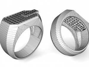men ring with stones Model Cetak 3D