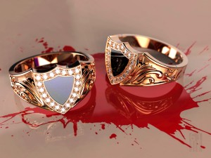 ring with stones and enamel 3D Print Model
