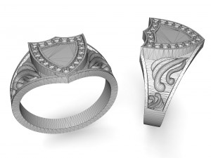 ring with stones and enamel 3D Print Model