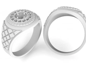 men gold ring with stones 3D Print Model