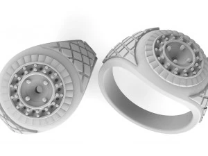 men gold ring with stones 3D Print Model