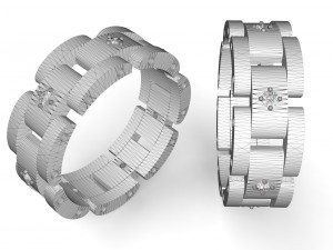 gold ring with stones 3D Print Model