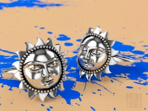 anello d'oro a forma di sole Modello di stampa 3D