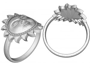 golden ring in the form of sun 3D Print Model