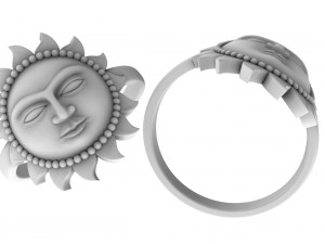 golden ring in the form of sun 3D Print Model