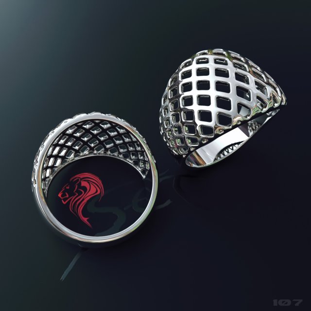 ring in the form of a grid Model Cetak 3D .c4d .max .obj .3ds .fbx .stl .blend