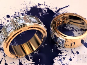 stylish ring with stones 3D Print Model