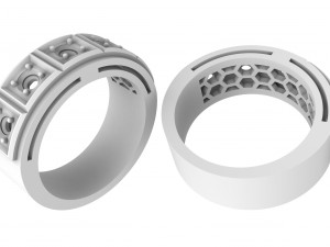 stylish ring with stones 3D Druckmodell