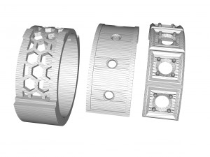 stylish ring with stones 3D Druckmodell